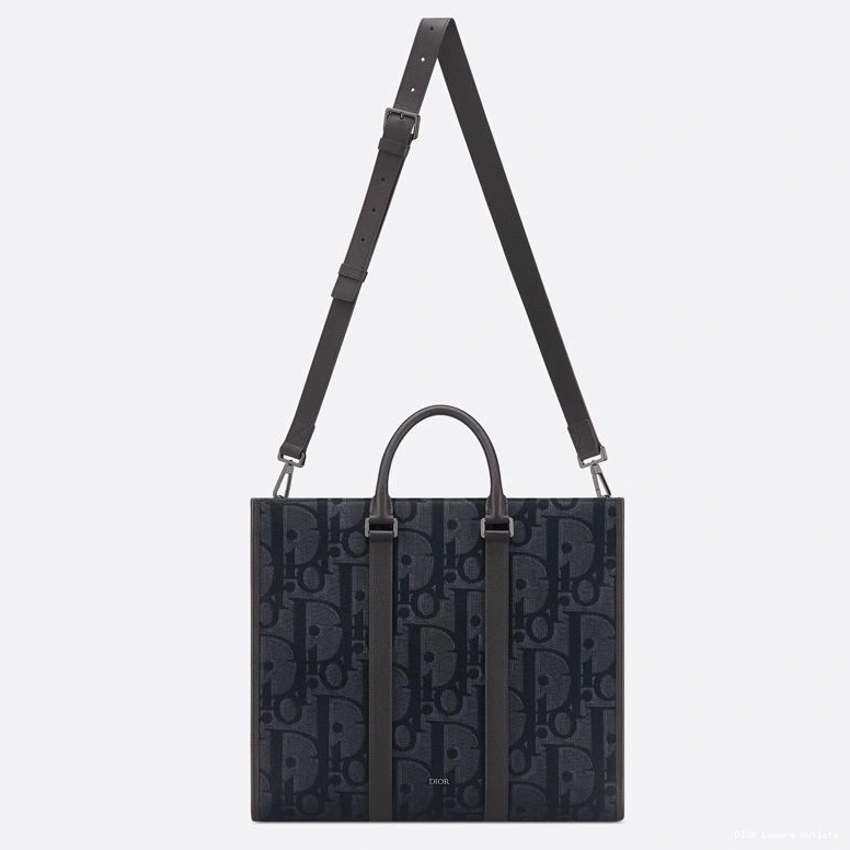 Cheap Maxi Motif Canvas Dior East-West Black Oblique Tote 0809 Luxury